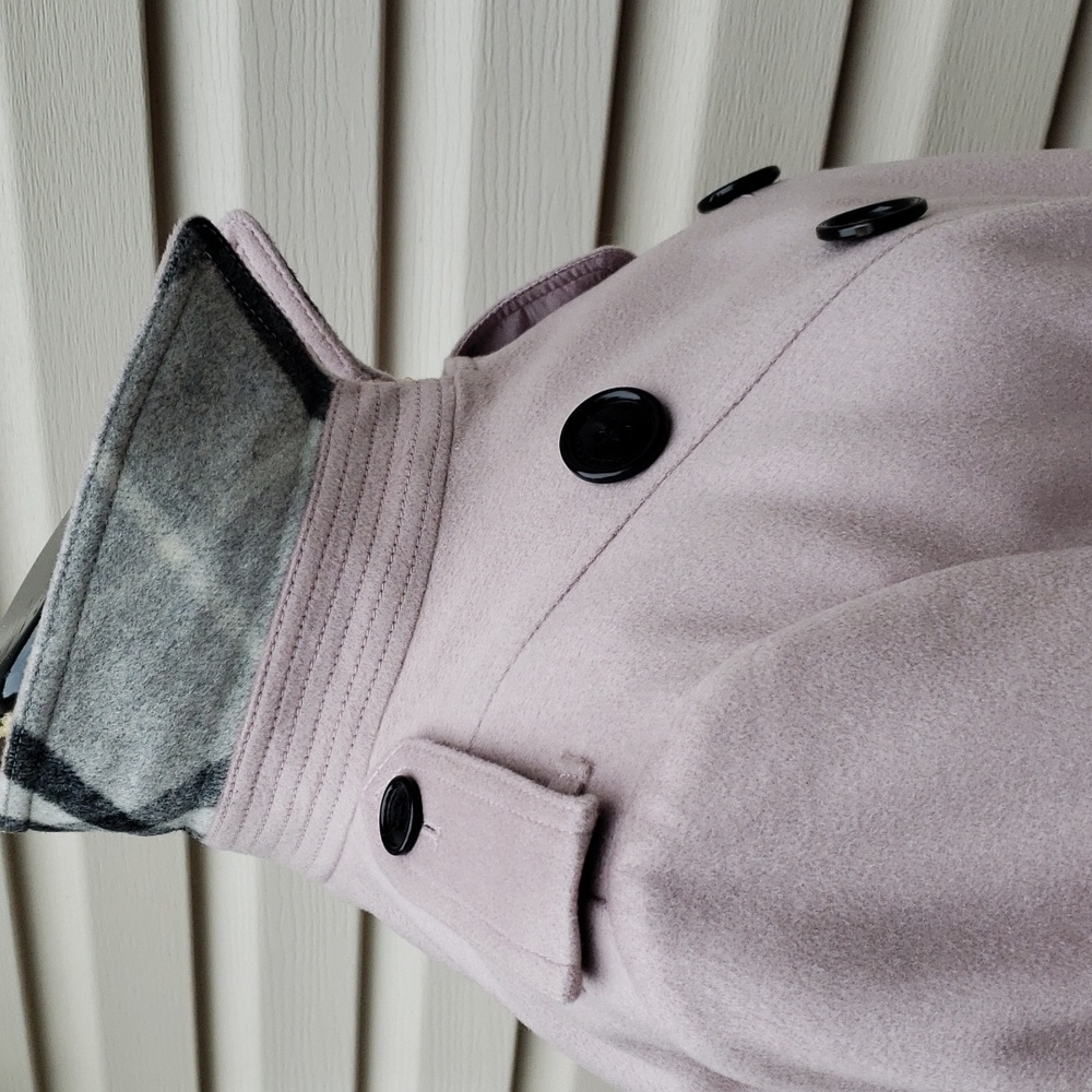 BURBERRY SANDRINGHAM 100% CASHMERE DOUBLE-BREASTED TRENCH COAT IN PALE ORCHID - Picture 6 of 16